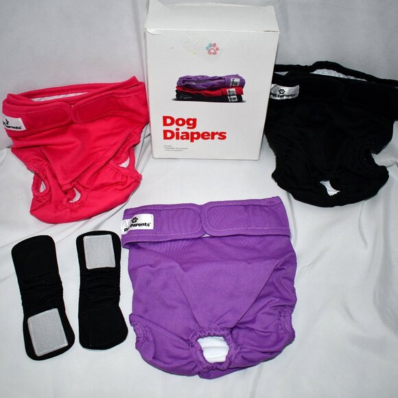 Pet Parents Premium Washable Female Dog Diapers & Extender 3 pack-Size: Large NI - Picture 1 of 4